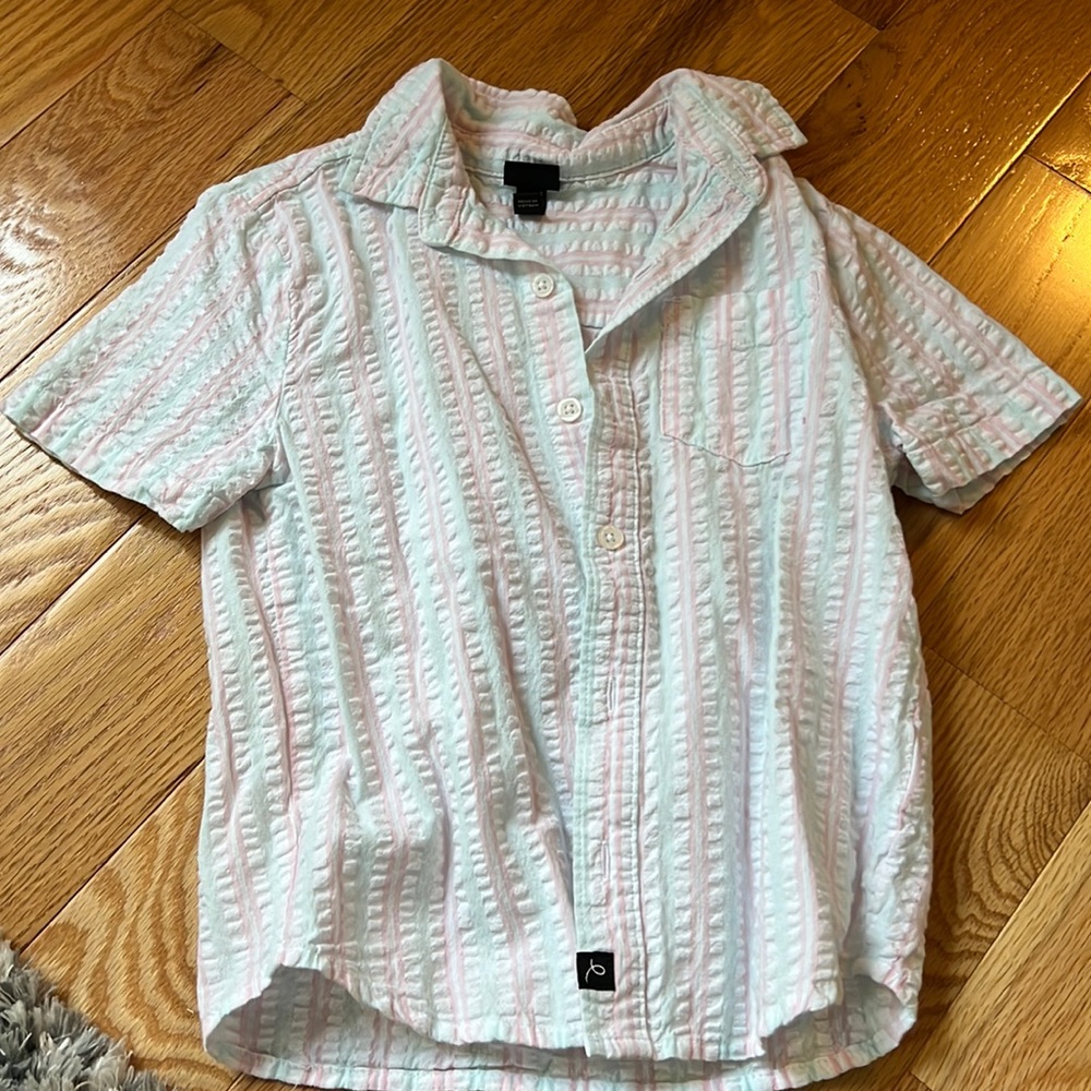 boys short sleeve button collar shirt